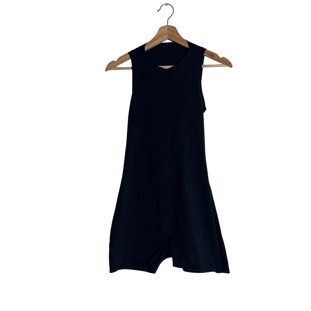 SKIMS Raw Edge Intimates Romper Women's Open Back Onyx Black Size L